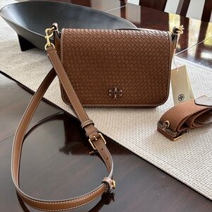 Tory Burch Thea Woven Flap Crossbody Bag NWT